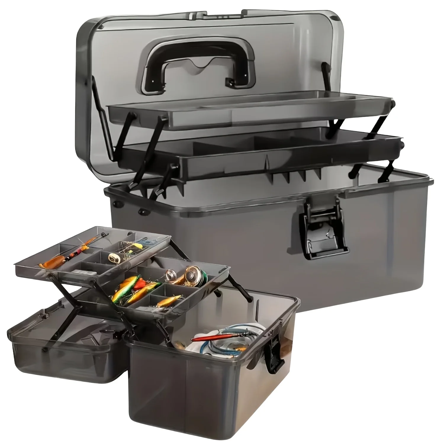 Fishing Kayak Crate - Langlebige PE-Angelausrüstungsbox | Große Kapazität, schwarzes