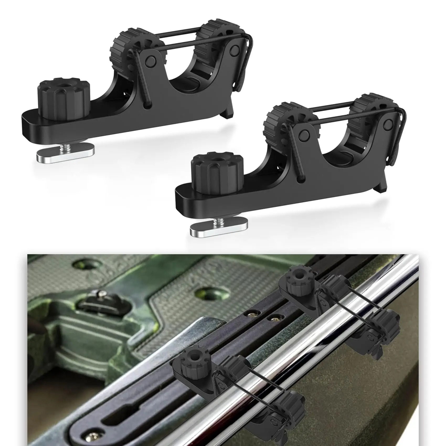 Fishing Kayak Cart - Kajak-Paddelhalterung für Schiene, Paddelclip für Standard-Ruder,