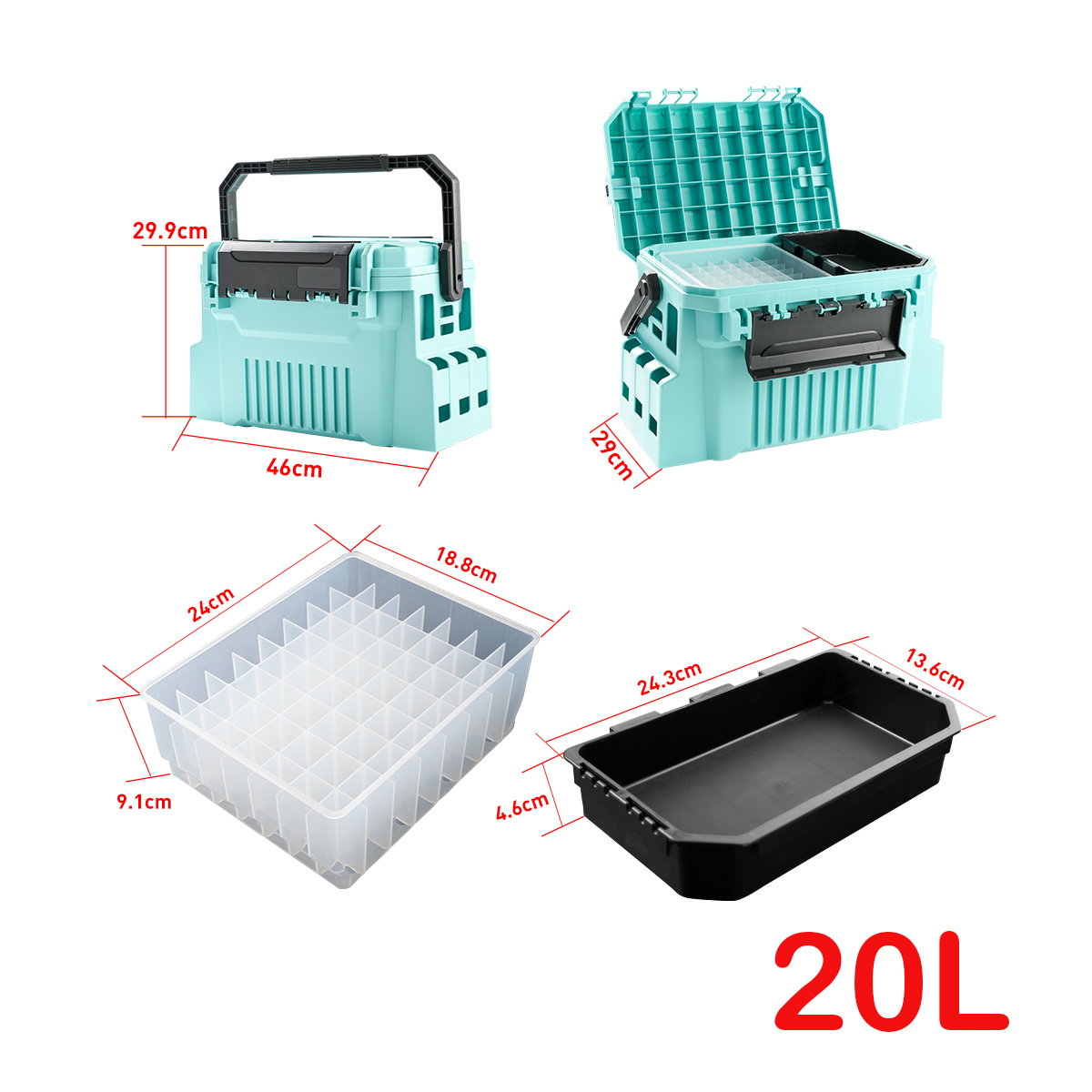 20L Angelgerät-Box mit Egi-Box – Fishing Kayak Crate Bewertung und Preis